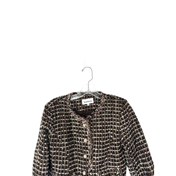 Heartloom Brown Tweed Twee Single Breasted Button Front Saffron Blazer Size XS - Picture 4 of 12